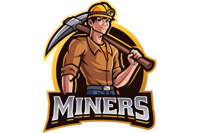Miners esport mascot logo design