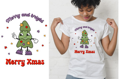 Marry and bright. Marry Xmas. SVG illustration.