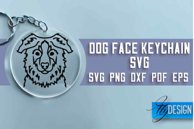 Dog Face Keychain SVG Design | Dog Mom SVG | SVG File | Print Design