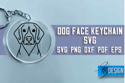 Dog Face Keychain SVG Design | Dog Mom SVG | SVG File | Print Design