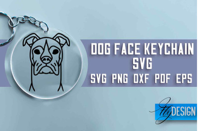 Dog Face Keychain SVG Design | Dog Mom SVG | SVG File | Print Design