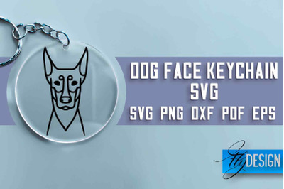 Dog Face Keychain SVG Design | Dog Mom SVG | SVG File | Print Design