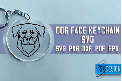 Dog Face Keychain SVG Design | Dog Mom SVG | SVG File | Print Design
