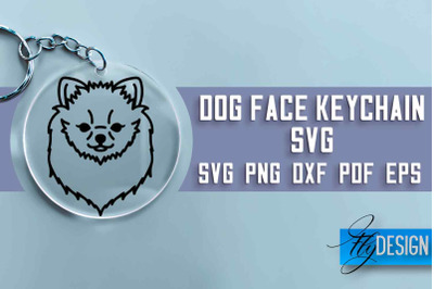 Dog Face Keychain SVG Design | Dog Mom SVG | SVG File | Print Design