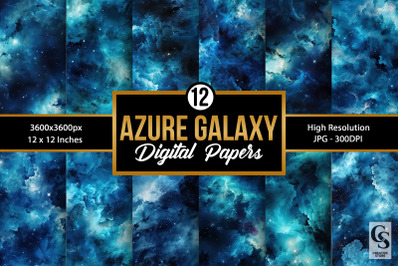 Azure Galaxy Seamless Digital Papers