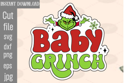 Baby Grinch SVG cut file&2C;Lady Grinch PNG&2C;Santa Grinch PNG &2C; Barbie Gri