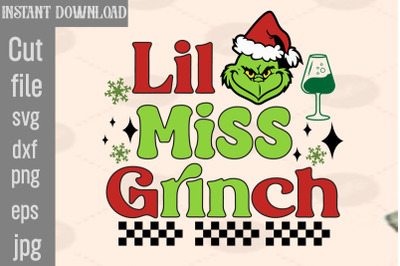 Lil Miss Grinch SVG cut file,Lady Grinch PNG,Santa Grinch PNG , Barbie