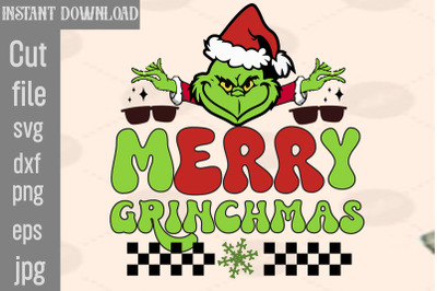 Merry Grinchmas SVG cut file&2C;Lady Grinch PNG&2C;Santa Grinch PNG &2C; Barbie