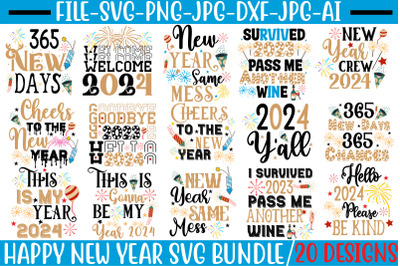 Happy New Year 2024 SVG Bundle,Happy New Year 2024 SVG Bundle,New Year