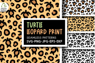 Sea turtle leopard print svg Turtle pattern png Beach digital paper