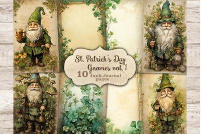 St. Patricks Day Gnomes Junk Journal Pages | Irish Printable