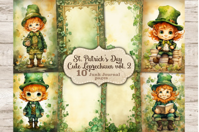 Cute Leprechaun Ephemera | Clover Junk Journal Page