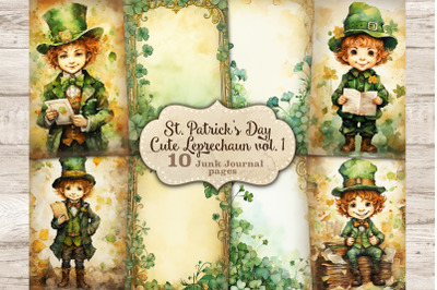 Cute Leprechaun Junk Journal Pages | Patrick&amp;&23;039;s Day Ephemera