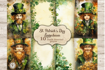 St. Patrick&amp;&23;039;s Day Junk Journal Pages | Leprechaun Printable