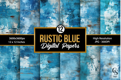 Rustic Blue Grunge Texture Digital Papers