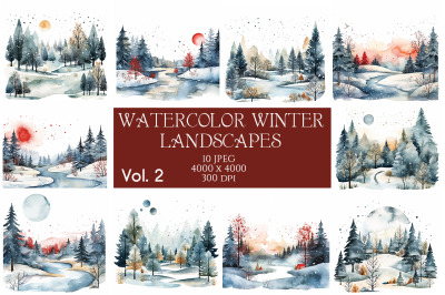 Watercolor Winter Landscapes Vol.2