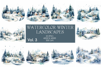 Watercolor Winter Landscapes Vol.3