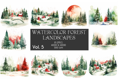 Watercolor Winter Landscapes Vol.5