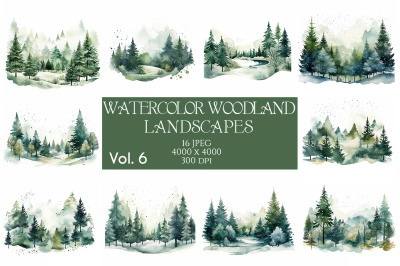 Watercolor Winter Landscapes Vol.6