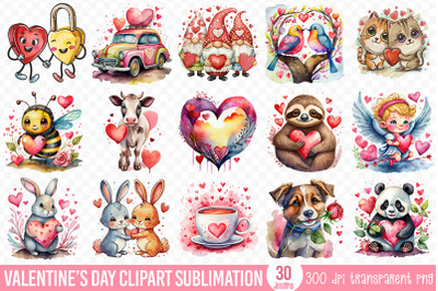 Valentine&#039;s Day Clipart Bundle PNG