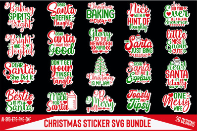 Christmas Sticker Svg Bundle