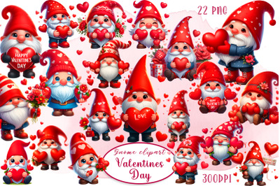 Happy Valentines Day Gnome Clipart PNG