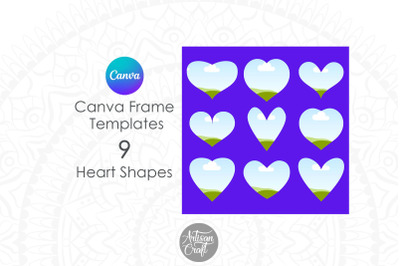 Canva heart frame&2C; Canva template