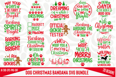 Dog Christmas Bandana SVG Bundle
