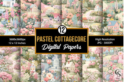 Pastel Cottagecore Digital Paper Patterns