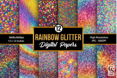 Rainbow Glitter Seamless Backgrounds
