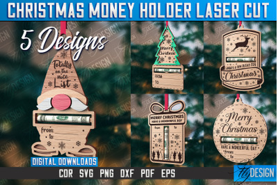 Christmas Money Holder Laser Cut | Gift Design | CNC File