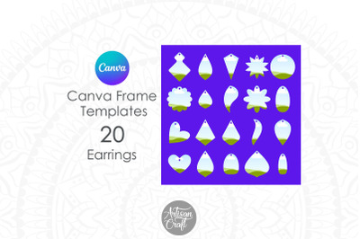 Canva frames&2C; Canva Earring Templates