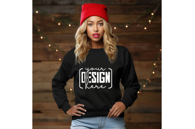 Christmas Girl Sweatshirt Mockups Bundle&2C; Women  Mockups&2C; Christmas Ho