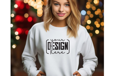 Christmas Women Black Sweatshirt Mockups &2C; Girls Mockups&2C; Digital Down