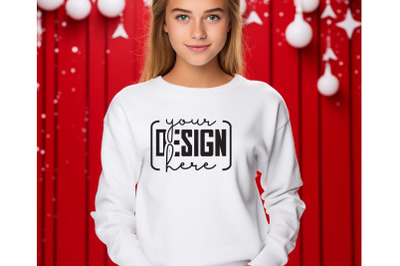 Christmas Women Black Sweatshirt Mockups , Girls Mockups, Digital Down