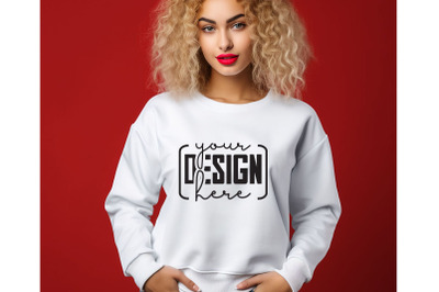 Christmas Women White Sweatshirt Mockups , Girls Mockups, Digital Down