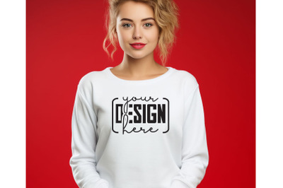 Christmas Women White Sweatshirt Mockups &2C; Girls Mockups&2C; Digital Down