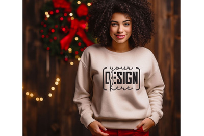 Christmas Women Sand Sweatshirt Mockups , Girls Mockups, Digital Downl