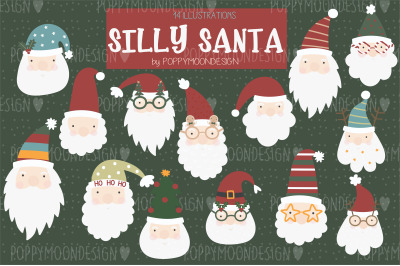 Silly Santa Clipart set