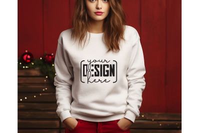 Christmas Women Sand Sweatshirt Mockups , Girls Mockups, Digital Downl