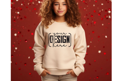 Christmas Women Sand Sweatshirt Mockups &2C; Girls Mockups&2C; Digital Downl