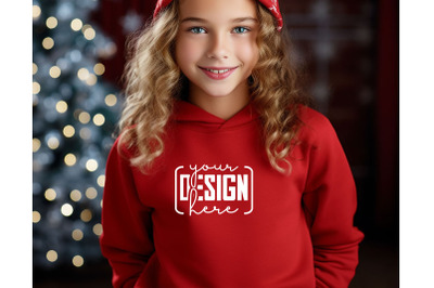 Christmas Women Red Sweatshirt Mockups , Girls Mockups, Digital Downlo