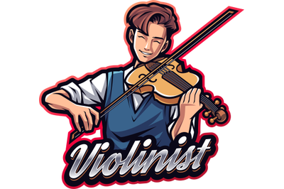 Violinist man esport mascot logo design