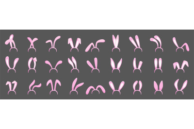 Cartoon easter bunny ears&2C; rabbit ear costume decorative elements. Hea