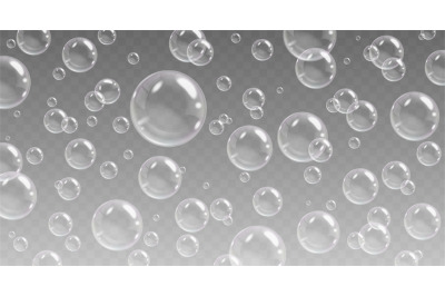 Realistic soap bubbles, flying bubble transparent. 3d detergent soapy