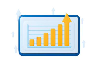 Positive growth chart, financial analytics and business success. Arrow