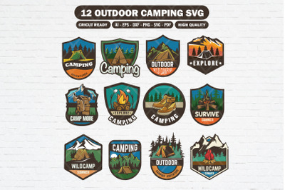 outdoor camping sticker badge logo