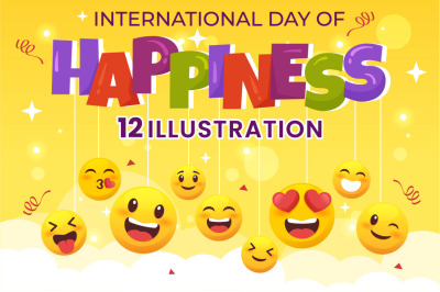 12 World Happiness Day Illustration