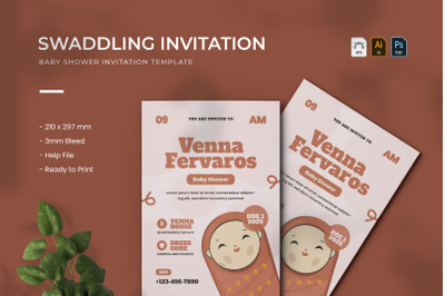 Swaddling - Baby Shower Invitation