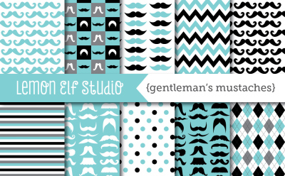 Gentleman's Mustaches-Digital Paper (LES.DP36)